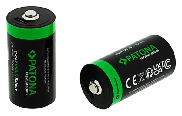 PATONA LR14, Oppladbart batteri, LR14, Lithium, 2 stykker, 550 mAh, Sort
