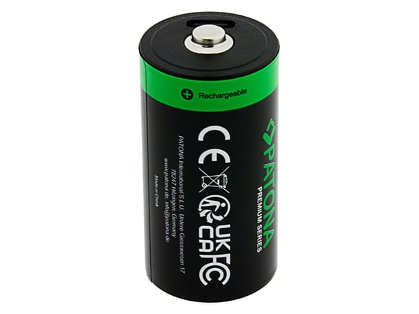 PATONA LR14, Oppladbart batteri, LR14, Lithium, 2 stykker, 550 mAh, Sort