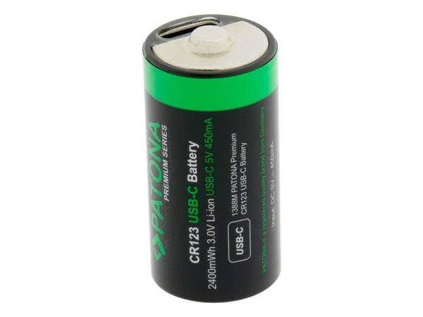 PATONA CR123A, Rechargeable battery, CR123A, Lithium, 4 pc(s), 450 mAh, 34.2 mm