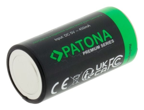 PATONA CR123A, Rechargeable battery, CR123A, Lithium, 4 pc(s), 450 mAh, 34.2 mm