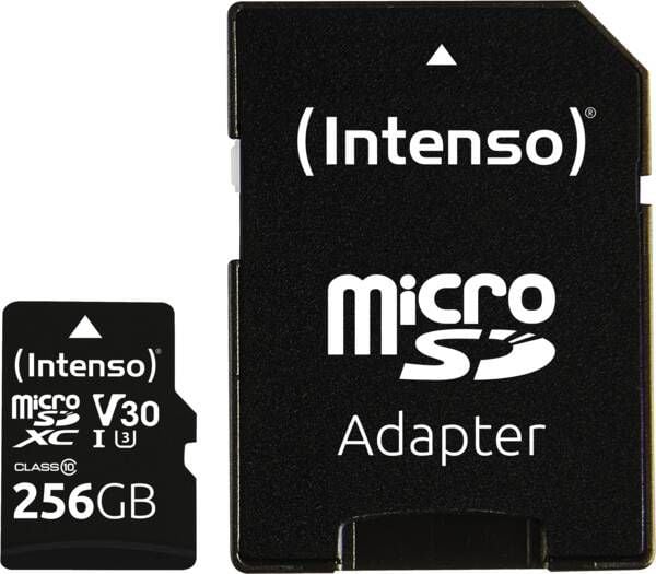 Intenso 3433492, 256 GB, MicroSDXC, Klasse 10, UHS-I, 100 MB/s, 45 MB/s