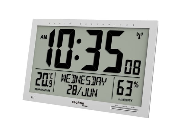 Technoline WS8013, Vegg, Radiostyrt klokke, Rektangel, LCD, Batteri, AA Mignon LR06