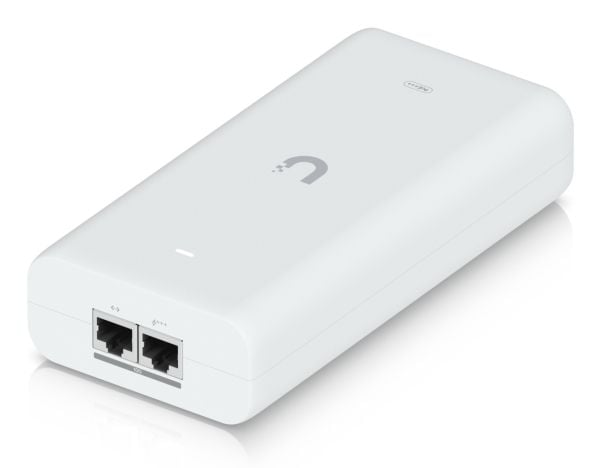 Ubiquiti UniFi - Strøminjektor (DIN-skinnemonterbar / vegg) - 10G, PoE+++ - AC 100-240 V - 90 watt - utgangskontakter: 1