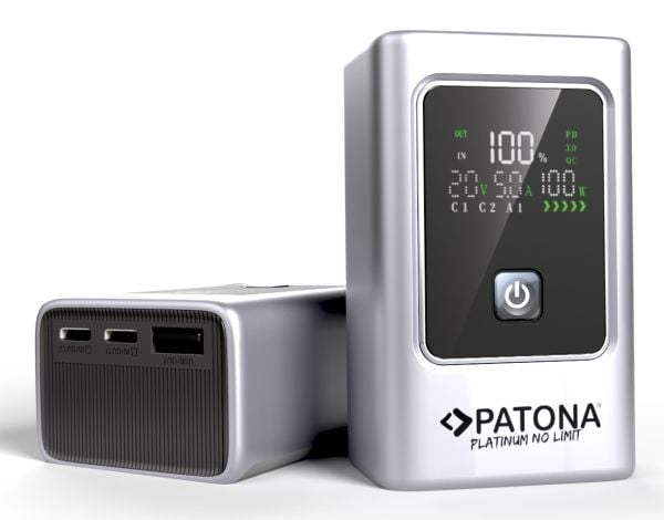 PATONA 4238, 10000 mAh, Lithium-Ion (Li-Ion), Power Delivery, Quick Charge, 3,7 V, Sølv