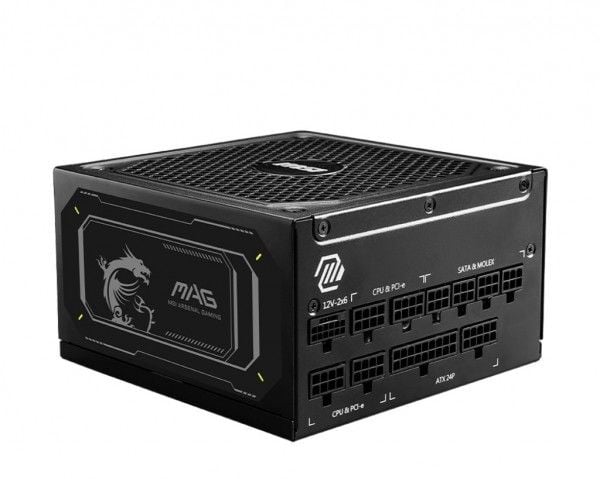 MSI MAG A1000GL PCIE5 II, 1000 W, 100 - 240 V, 50/60 Hz, Aktiv, 120 W, 999,6 W