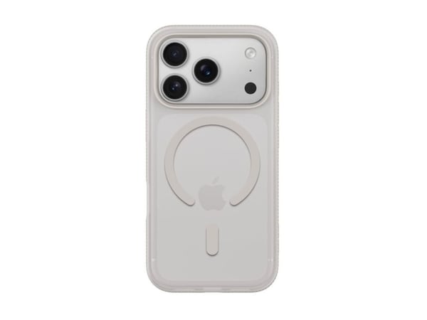 Belkin SheerForce Grip Series - Baksidedeksel for mobiltelefon - MagSafe-samsvar - laget av resirkulerte materialer - sand - for Apple iPhone 17 Pro