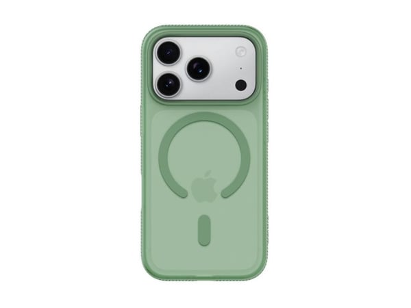 Belkin SheerForce Grip Series - Baksidedeksel for mobiltelefon - MagSafe-samsvar - laget av resirkulerte materialer - pistasiegrønn - for Apple iPh...