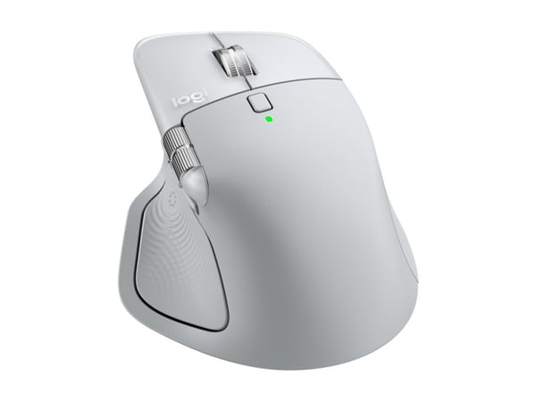 Logitech MX Master 4 for Mac - Mus - 8 knapper - trådløs - Bluetooth, 2.4 GHz - USB trådløs mottaker - hvit sølvfarge