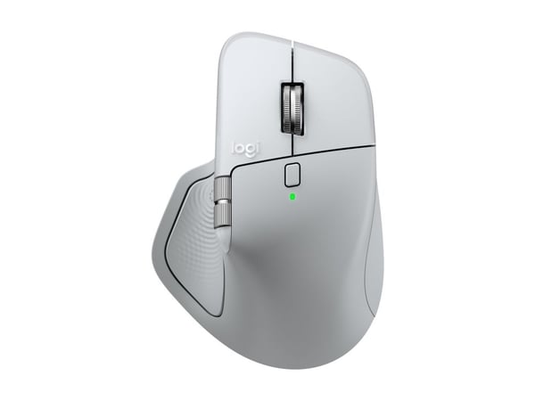 Logitech MX Master 4 for Mac - Mus - 8 knapper - trådløs - Bluetooth, 2.4 GHz - USB trådløs mottaker - hvit sølvfarge