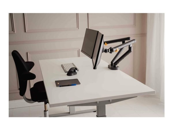 BakkerElkhuizen Flexible Dual - Monteringssett - justerbare dobbeltarmer - for 2 skjermer - aluminium, stål, ABS-plast, termoplastgummi (TPR), poly...