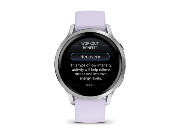 Garmin Venu 4 - 41 mm - sølvfarget - smartklokke med bånd - silikon - periwinkle - håndleddstørrelse: 110-175 mm - display 1.2" - 8 GB - Bluetooth,...