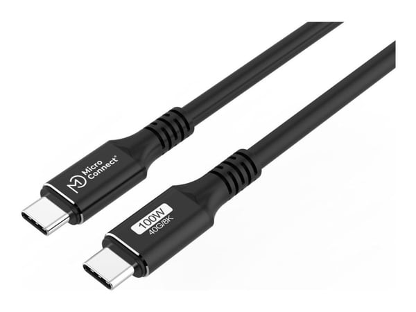 MicroConnect Premium - USB-kabel - USB-C (hann) til USB-C (hann) - USB4 Gen3x2 - 20 V - 5 A - 1 m - 5 K 60 Hz (5120 x 2880) støtte - svart