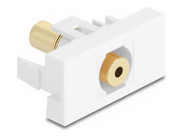 Delock Easy 45 -moduulin 3,5 mm 4-nastainen pistorasia 3,5 mm 4-nastaiseen pistorasiaan, kullattu valkoinen (90841)