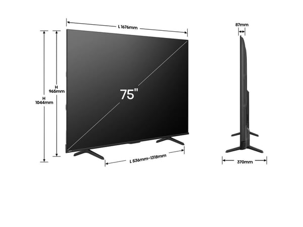 Hisense 75E77Q PRO, 190,5 cm (75"), 3840 x 2160 pikseliä, QLED, Älytelevisio, Wi-Fi, musta