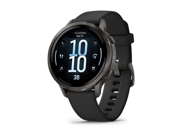 Garmin Venu 4 - 41 mm - skiffer - smart klocka med band - silikon - svart - handledsstorlek: 110-175 mm - display 1.2" - 8 GB - Bluetooth, ANT+, Wi...