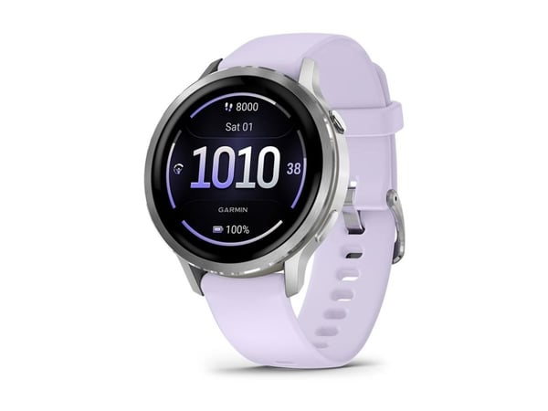 Garmin Venu 4 - 41 mm - silver - smart klocka med band - silikon - periwinkle - handledsstorlek: 110-175 mm - display 1.2" - 8 GB - Bluetooth, ANT+...