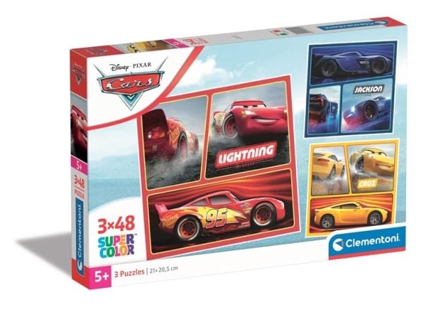 Clementoni Puslespil Cars, 3x48 brikker