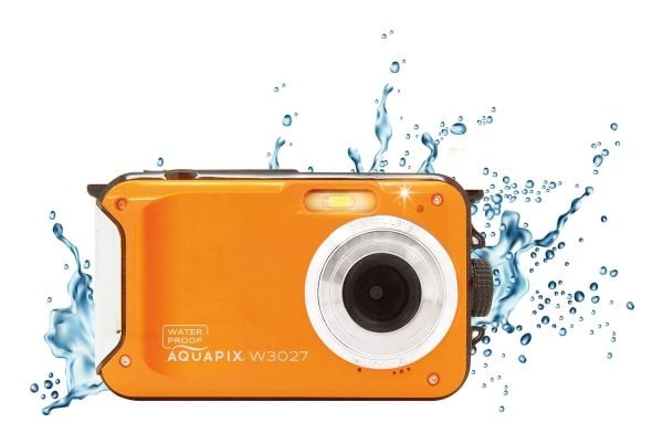 Easypix Aquapix W3027 Wave - Digitalkamera - kompakt - 5.0 MP / 30.0 MP (interpolert) - 1080i - under vannet inntil 3 m - solnedgangsoransje