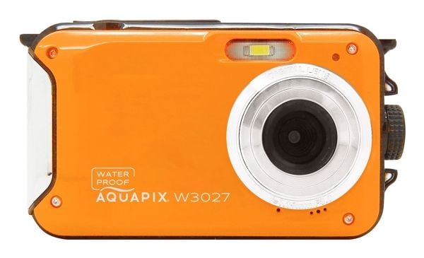 Easypix Aquapix W3027 Wave - Digitalkamera - kompakt - 5.0 MP / 30.0 MP (interpolert) - 1080i - under vannet inntil 3 m - solnedgangsoransje