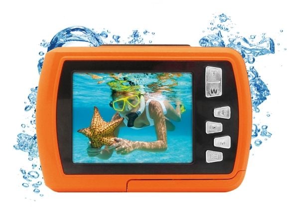 Easypix Aquapix W2024 Splash - Digitalkamera - kompakt - 5.0 MP / 16.0 MP (interpolerat) - 720 p - undervatten upp till 3 m - orange