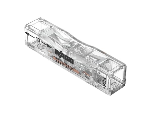WAGO PUSH WIRE® Inline fjedersamlemuffe til entrådede og flertrådede ledere maks. 4 mm² 2-leder gennemsigtigtigt hus - (100 stk.)