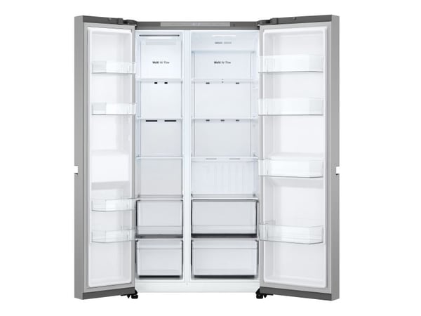 LG GSBC40PYPE - Kjøleskap/fryser - side-ved-side - bredde: 91.3 cm - dybde: 73.5 cm - høyde: 179 cm - 664 liter - Klasse E - primasølv
