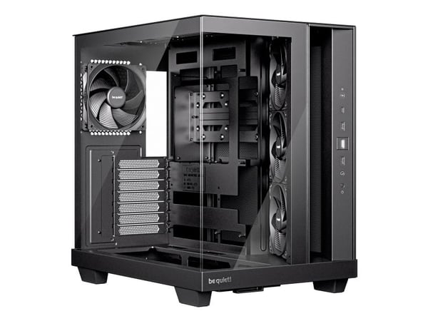 be quiet! Light Base 500 - Midi-tårn - ATX - sidepanel med vindu (glass) - ingen strømforsyning (ATX / PS/2) - svart - USB/lyd