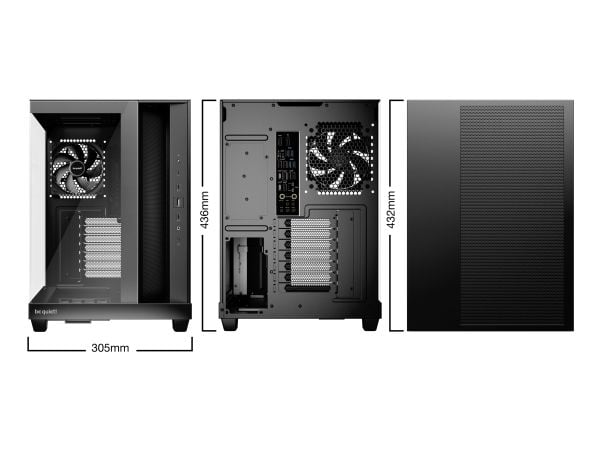 be quiet! Light Base 500 - Midi-tårn - ATX - sidepanel med vindu (glass) - ingen strømforsyning (ATX / PS/2) - svart - USB/lyd