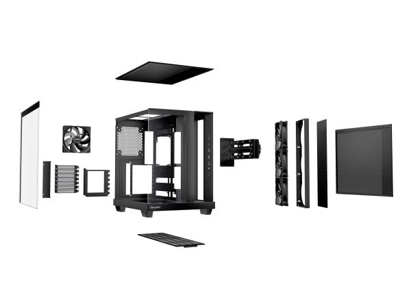 be quiet! Light Base 500 - Midi-tårn - ATX - sidepanel med vindu (glass) - ingen strømforsyning (ATX / PS/2) - svart - USB/lyd