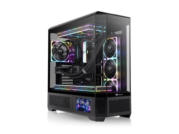 Thermaltake View 600 TG - FT - utökad ATX - genomskinlig sidopanel (härdat glas) - ingen strömförsörjning (PS2) - svart - USB/ljud