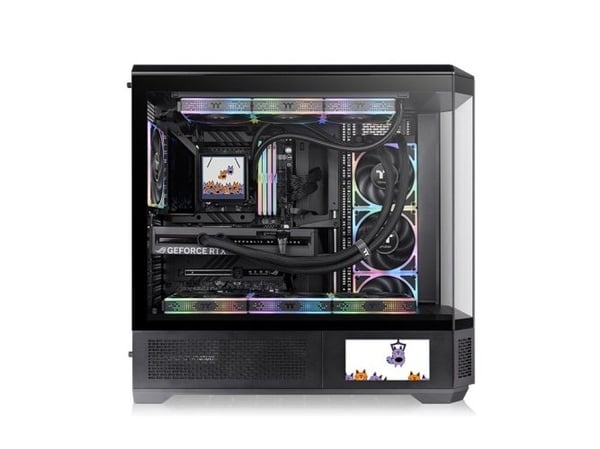 Thermaltake View 600 TG - FT - utökad ATX - genomskinlig sidopanel (härdat glas) - ingen strömförsörjning (PS2) - svart - USB/ljud