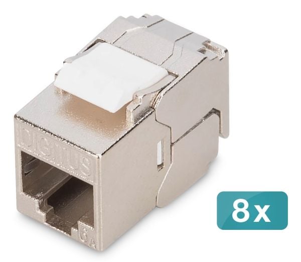 DIGITUS - Modulinnlegg - compact, tool-free - CAT 6a - skjermet - RJ-45 (en pakke 8)