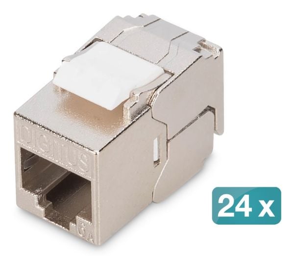 DIGITUS - Modulinnlegg - compact, tool-free - CAT 6a - skjermet - RJ-45 (en pakke 24)