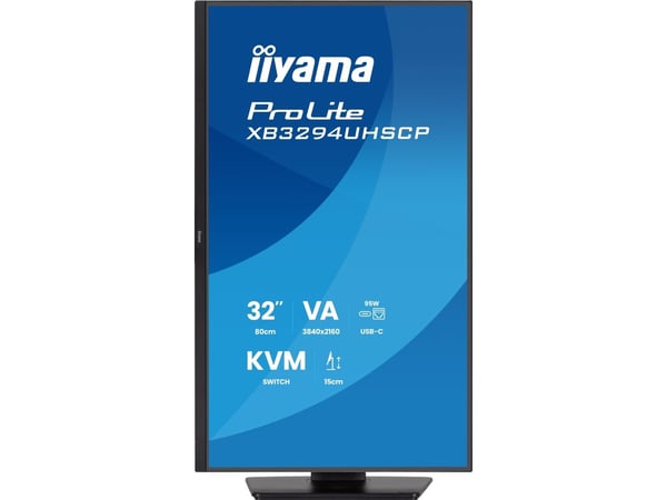 iiyama ProLite XB3294UHSCP-B1 - LED-skjerm - 31.5" - 3840 x 2160 4K @ 60 Hz - VA - 400 cd/m² - 3000:1 - 2 ms - HDMI, DisplayPort, USB-C - høyttaler...