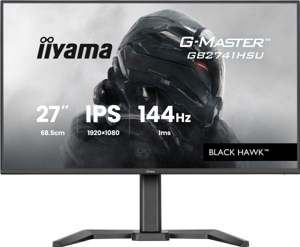 iiyama G-MASTER Black Hawk GB2741HSU-B1 - LED-skjerm - gaming - 27" - 1920 x 1080 Full HD (1080p) @ 144 Hz - IPS - 350 cd/m² - 1500:1 - 1 ms - HDMI...