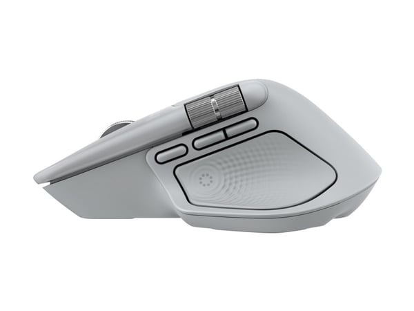 Logitech MX Master 4 - Mus - 8 knapper - trådløs - Bluetooth, 2.4 GHz - USB trådløs mottaker - blekgrå