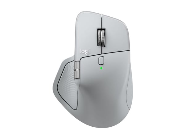 Logitech MX Master 4 - Mus - 8 knapper - trådløs - Bluetooth, 2.4 GHz - USB trådløs mottaker - blekgrå