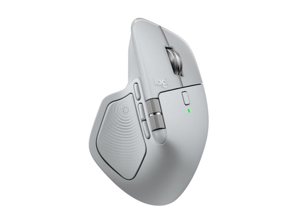 Logitech MX Master 4 - Mus - 8 knapper - trådløs - Bluetooth, 2.4 GHz - USB trådløs mottaker - blekgrå