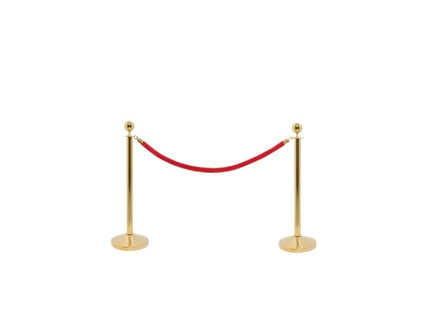Securit CLASSIC GOLD sperresett m/ 2 stolper m/ fot og 1 rød snor