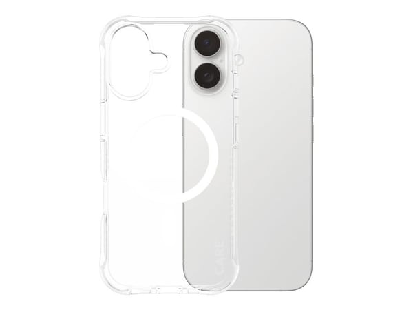 PanzerGlass CARE™ by ® Samba Case Transparent w. White MagSafe iPhone 17 | Bulk, Suojus, Apple, Apple - iPhone 17, Läpinäkyvä