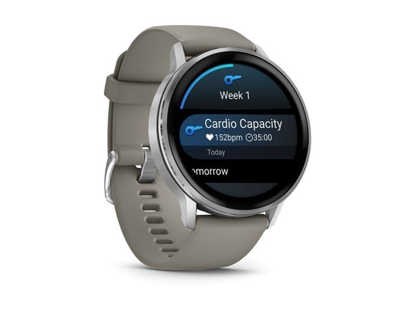Garmin Venu 4 - 45 mm - sølvfarget - smartklokke med bånd - silikon - sølvgrå - håndleddstørrelse: 135-200 mm - display 1.4" - 8 GB - Bluetooth, AN...