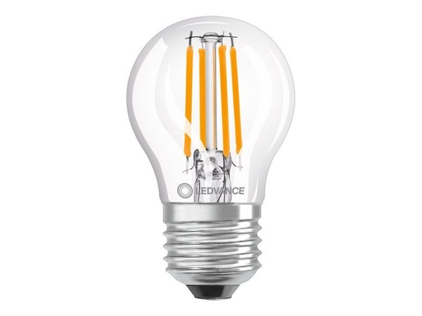 LEDVANCE Classic - LED-filamentlyspære - form: P60 - klar finish - E27 - 5.5 W (ekvivalent 60 W) - klasse D - varmt hvitt lys - 2700 K