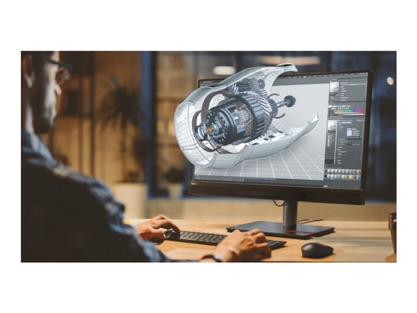 Lenovo ThinkVision 27 3D - LED-näyttö - 27" - 3840 x 2160 4K @ 60 Hz - IPS - 310 cd/m² - 1200:1 - HDR10 - 4 ms - HDMI, DisplayPort, USB-C - kaiutti...