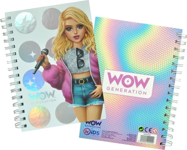 WOW Generation Notesbog med hard cover og spiralryg. 80 arkkia |