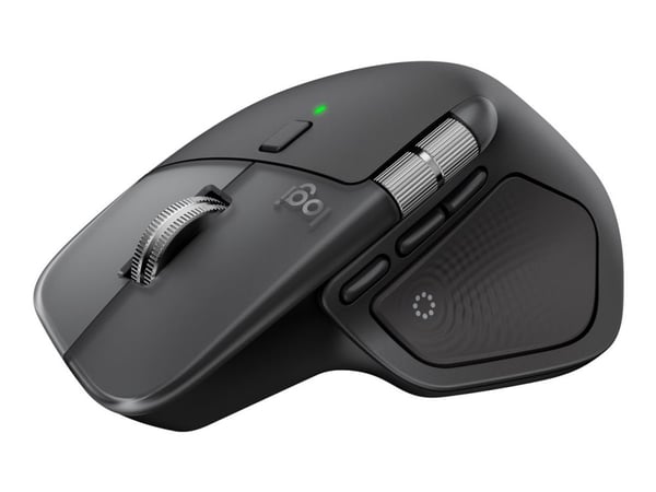 Logitech MX Master 4 for Mac - Mus - 8 knapper - trådløs - Bluetooth, 2.4 GHz - USB trådløs mottaker - romsvart