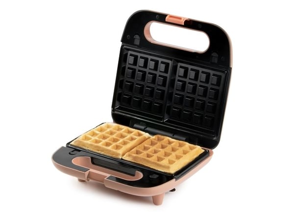 Domo DO1106C, 2 vafler, Firedobbelt, Trekant, Rosa, 0,9 m, 750 W, 220 - 240 V