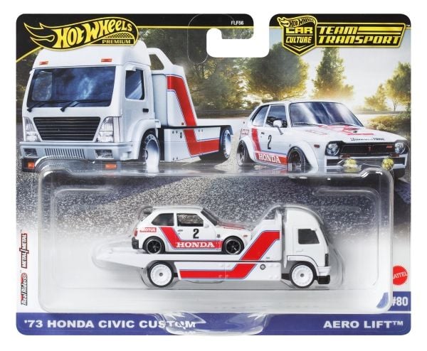 Hot Wheels 73 Honda Civic Custom, Biltransport, 3 år, Metall, Hvit