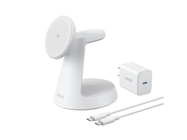 Anker MagGo, Sisätila, USB, Langaton lataaminen, Valkoinen