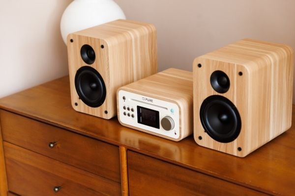 Pure Classic Stereo Mini, Hjemmelydanlegg (mikro), Eik, Hvit, 1 disker, Front, 40 W, 2,54 mm