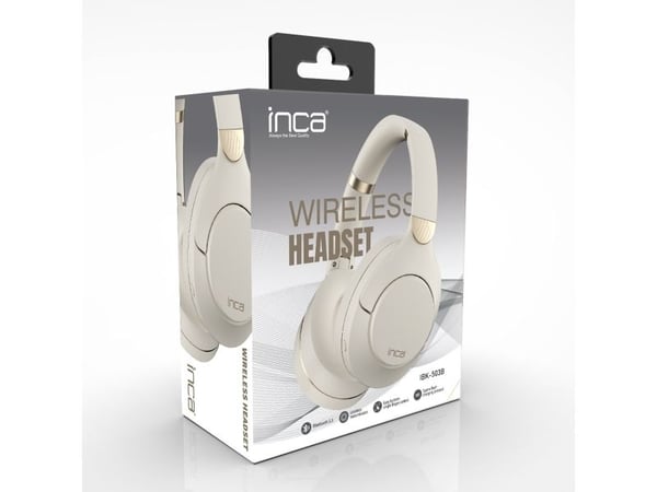 Inca IBK-503B, Trådløs, Samtaler/musikk, 20 - 20000 Hz, 231 g, Hodesett, Hvit